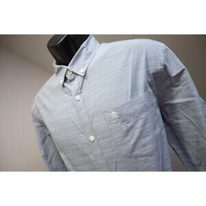 Penguin MunsingWear Heritage Slim Fit Gray Button Up Shirt Mens Size Large